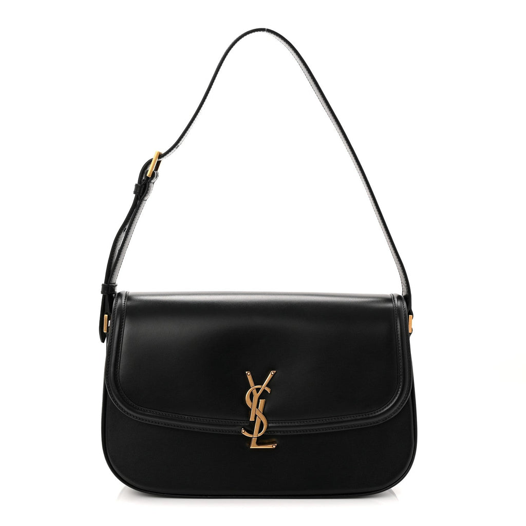 Box Calfskin Monogram Large Solferino Shoulder Bag Black
