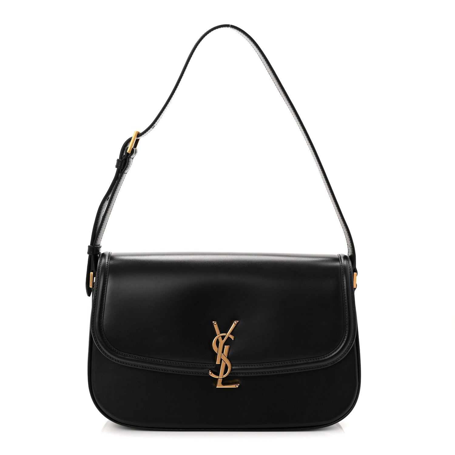 Box Calfskin Monogram Large Solferino Shoulder Bag Black