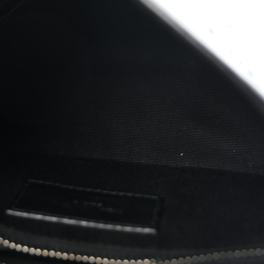 Crinkled Calfskin Matelasse Monogram Niki Chain Wallet Black