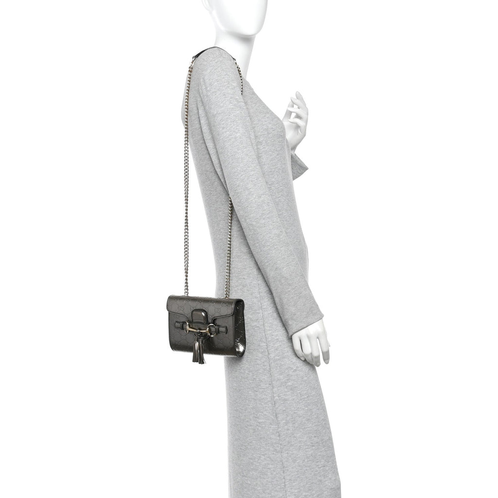 Shine Guccissima Mini Emily Chain Shoulder Bag Sasso