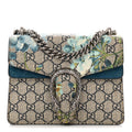 GG Supreme Monogram Blooms Mini Dionysus Shoulder Bag Beige Navy Vintage Blue
