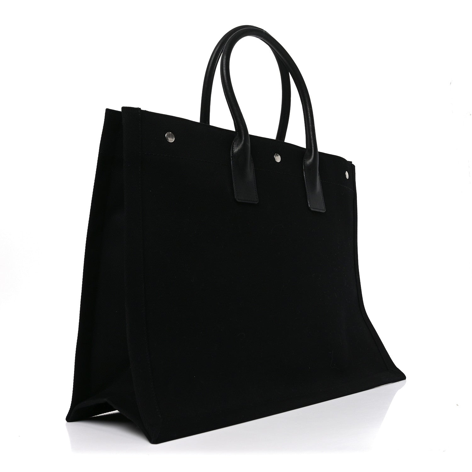 Linen Calfskin Rive Gauche Tote Black