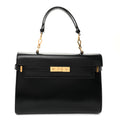 Smooth Calfskin Manhattan Top Handle Black