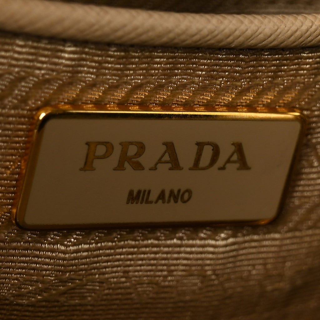 Saffiano Lux Bi-Color Tote Bag Visone Talco