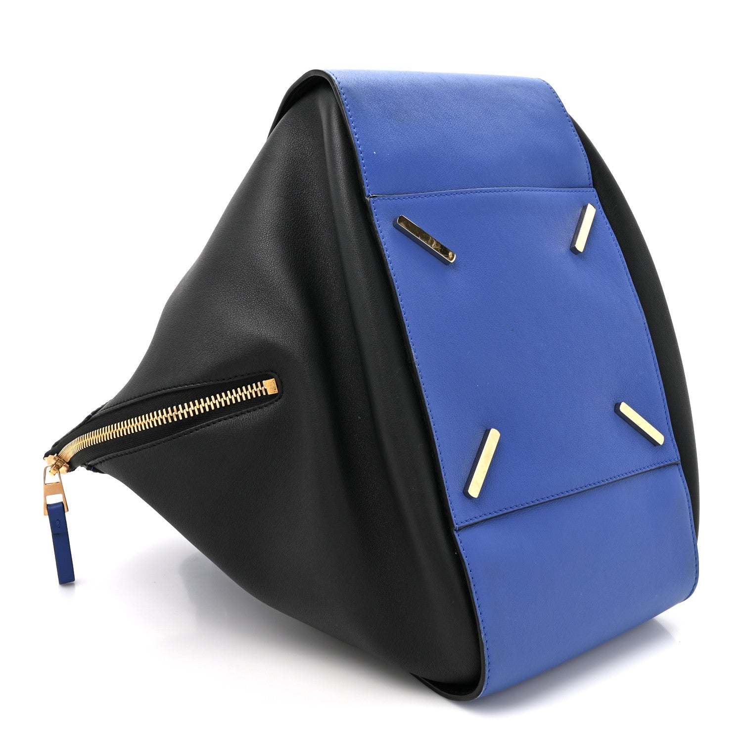 Calfskin Medium Hammock Shoulder Bag Electric Blue Black