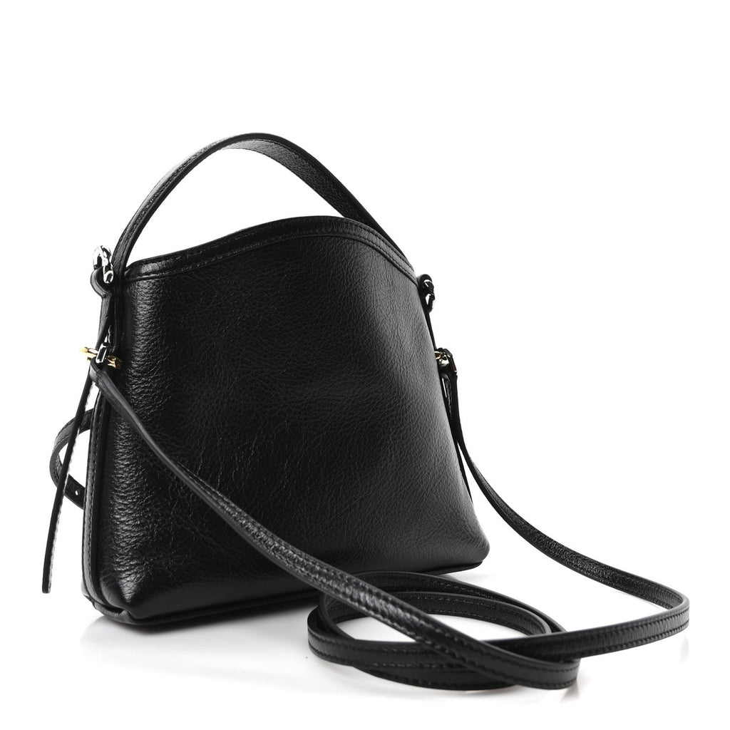 Tumbled Calfskin Nano Voyou Bag Black