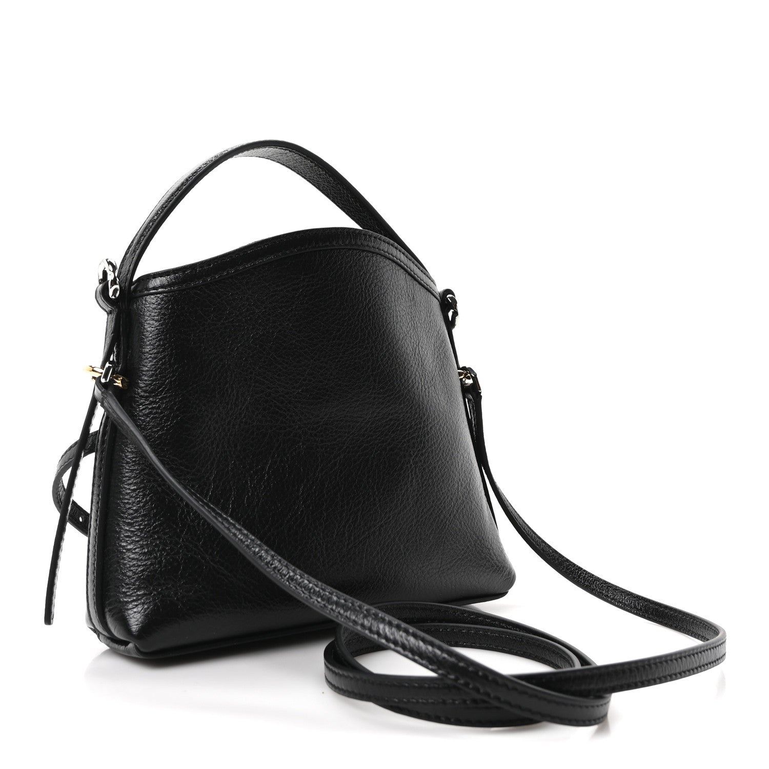 Tumbled Calfskin Nano Voyou Bag Black