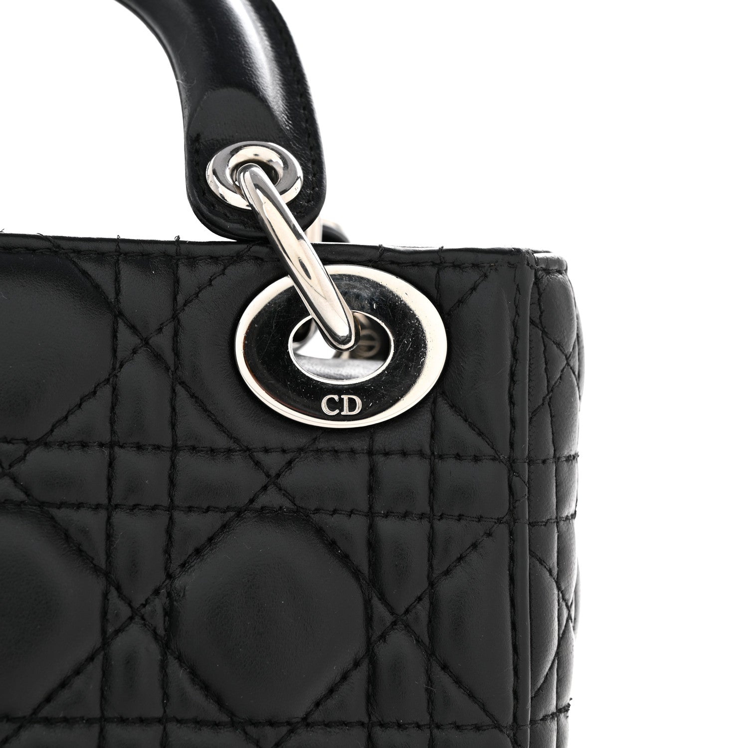 Lambskin Cannage Mini Lady Dior Black