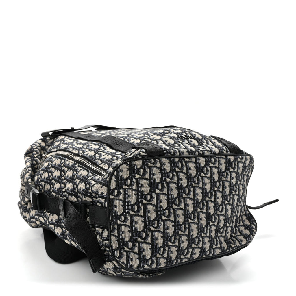 Oblique Calfskin Safari Backpack Navy Blue