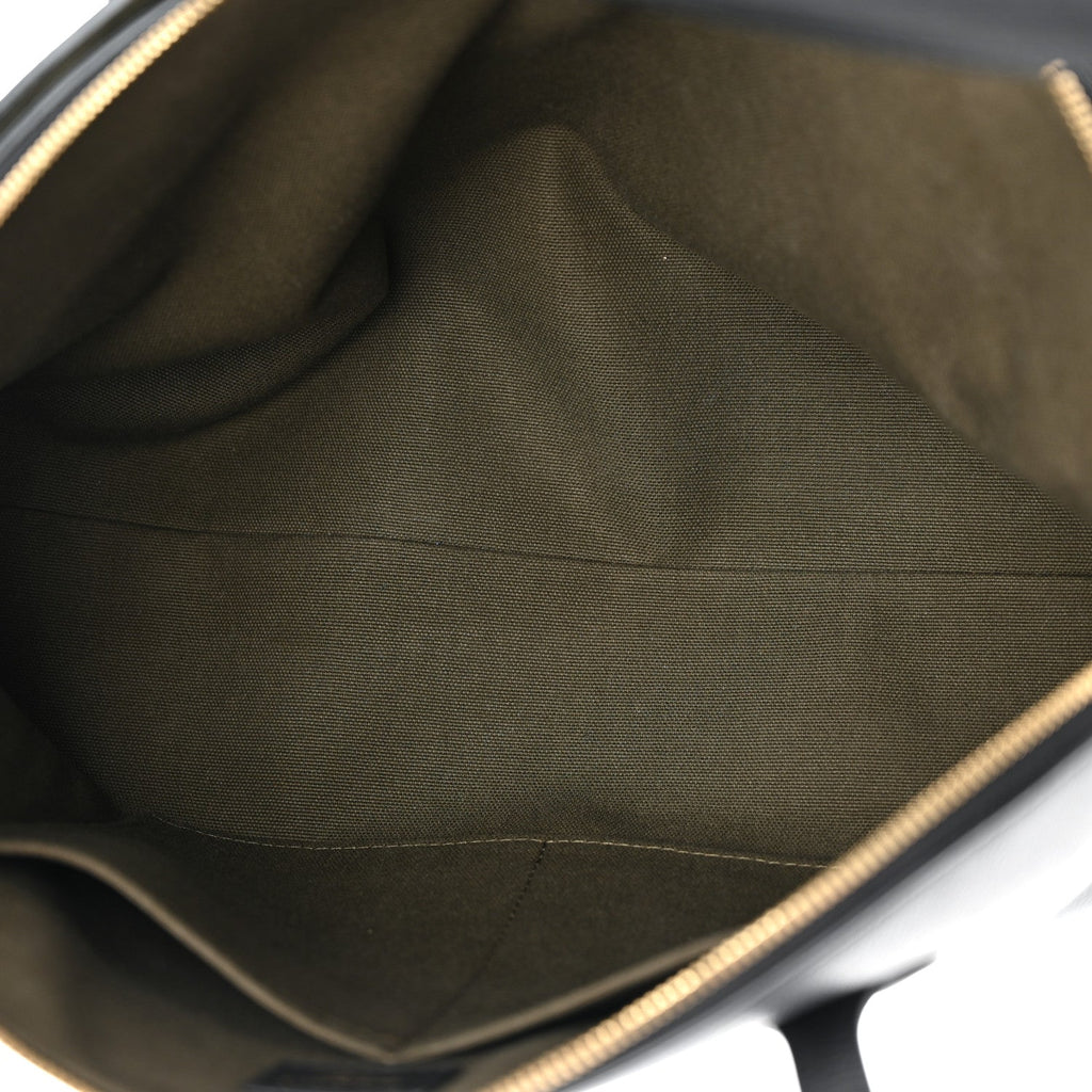 Grained Calfskin Low Key Duffle Tote Black