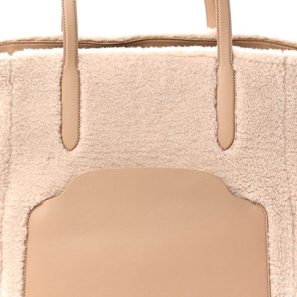 Cashfur Calfskin Large Sesia Tote Ancient Paper