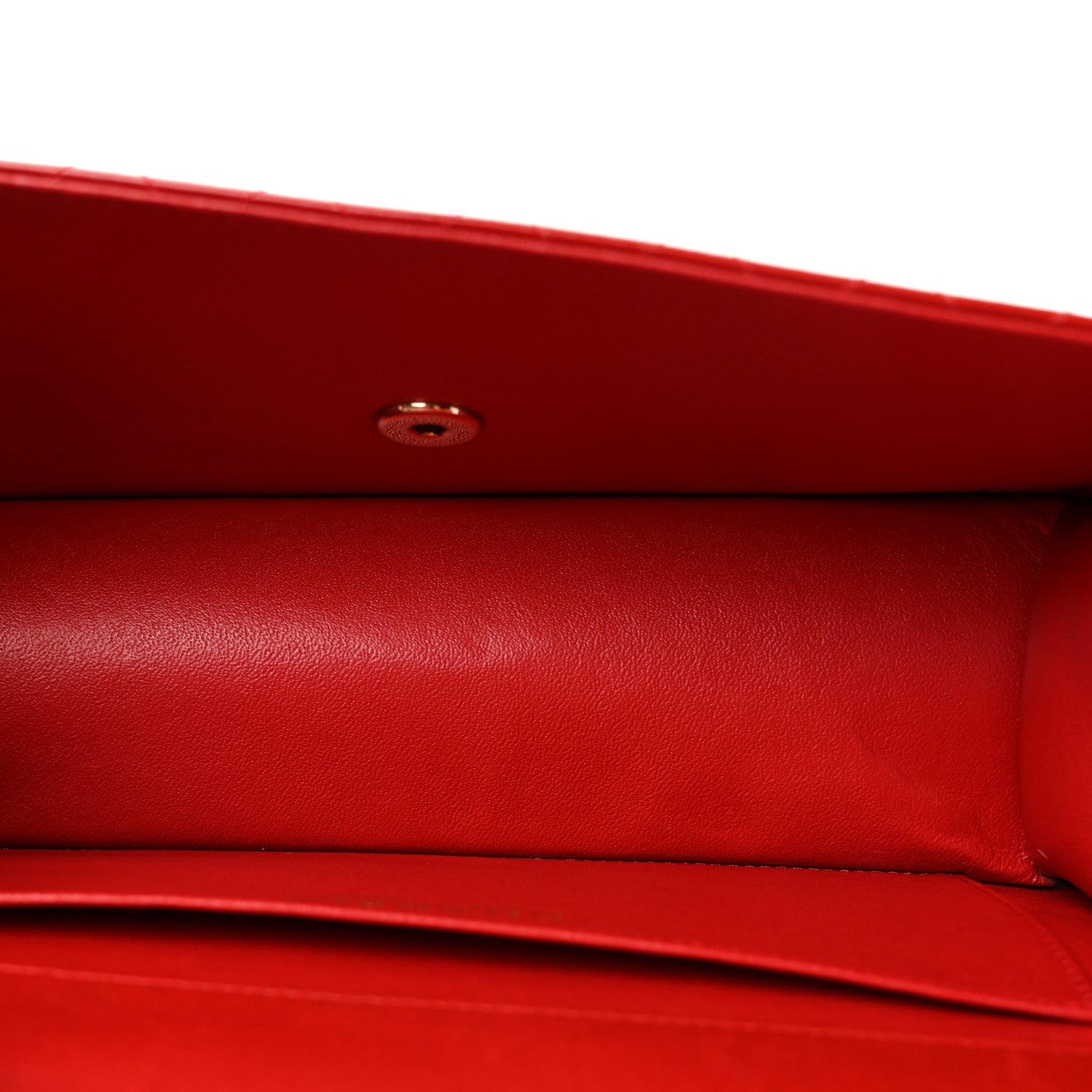 Glazed Calfskin Quilted East West Flap Red