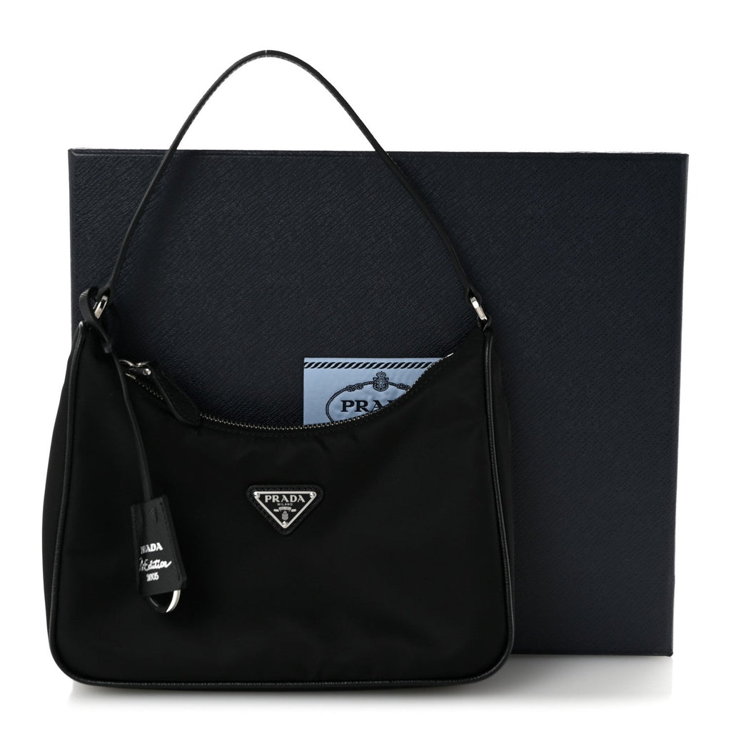 Tessuto Nylon Saffiano Mini Re-Edition 2005 Bag Black