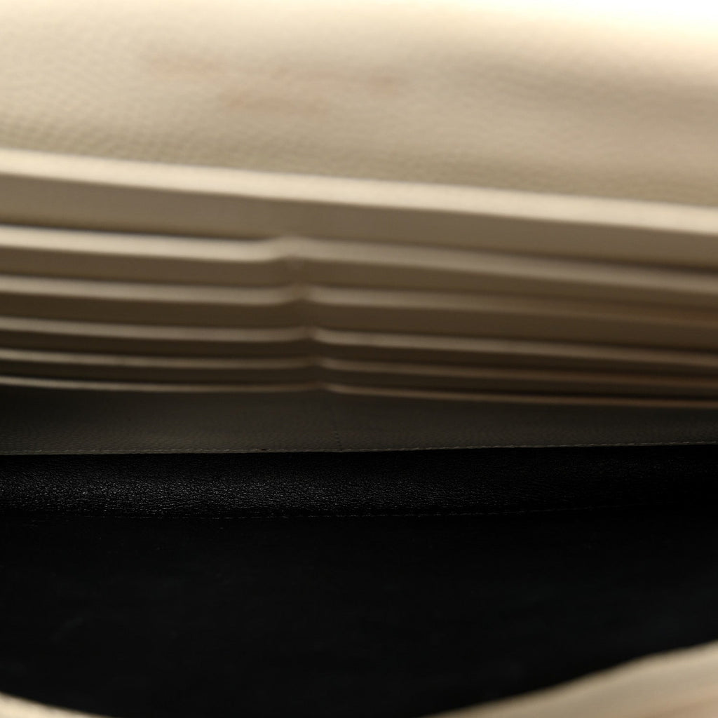 Grain De Poudre Matelasse Chevron Monogram Chain Wallet Crema Soft