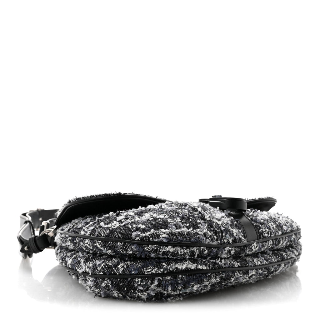 Tweed Saddle Bag Black Silver
