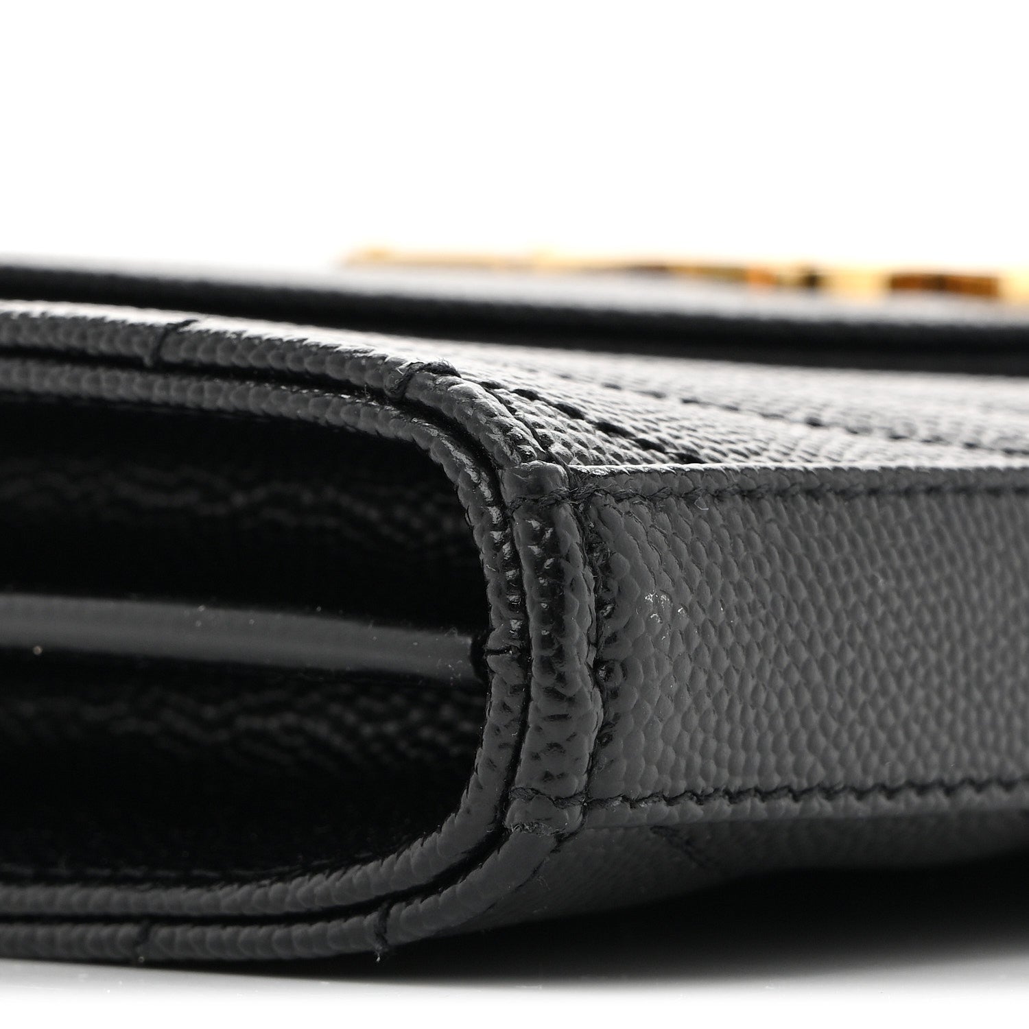 Grain De Poudre Matelasse Chevron Monogram Chain Wallet Black
