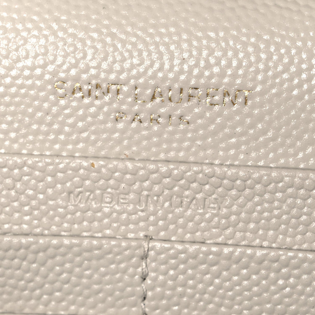 Grain De Poudre Matelasse Chevron Monogram Chain Wallet Blanc Vintage