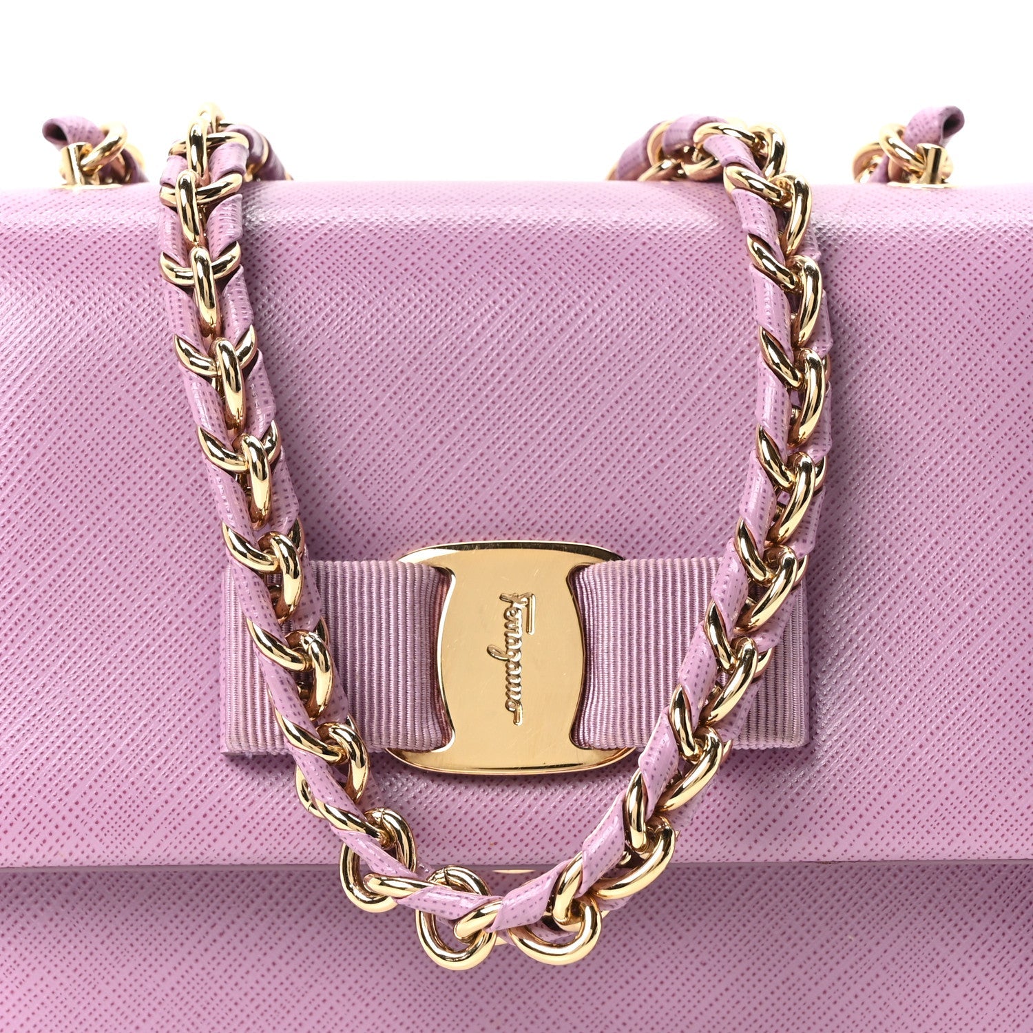 Printed Calfskin Ginny Crossbody Bag Purple