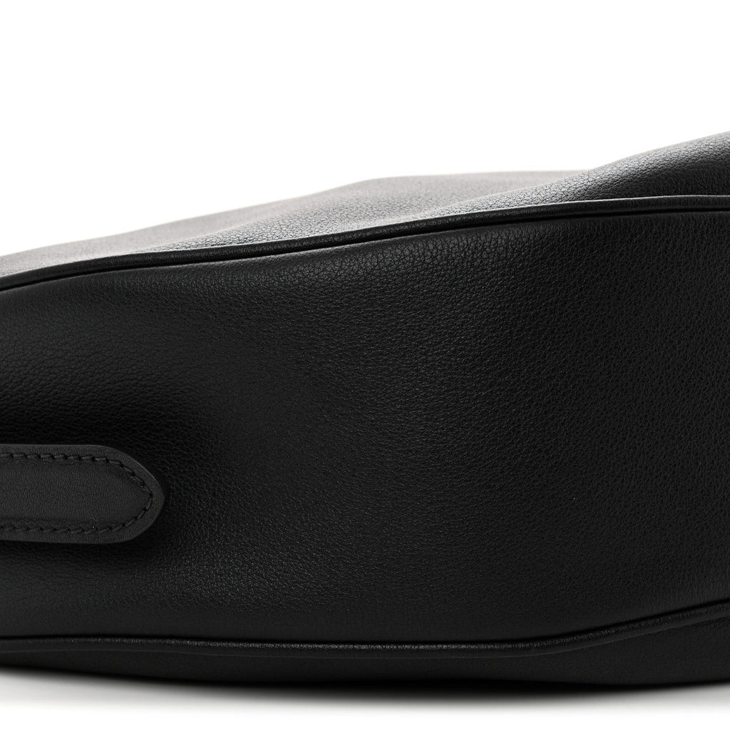 Soft Grain Calfskin Large Demi-Lune Shoulder Bag Black