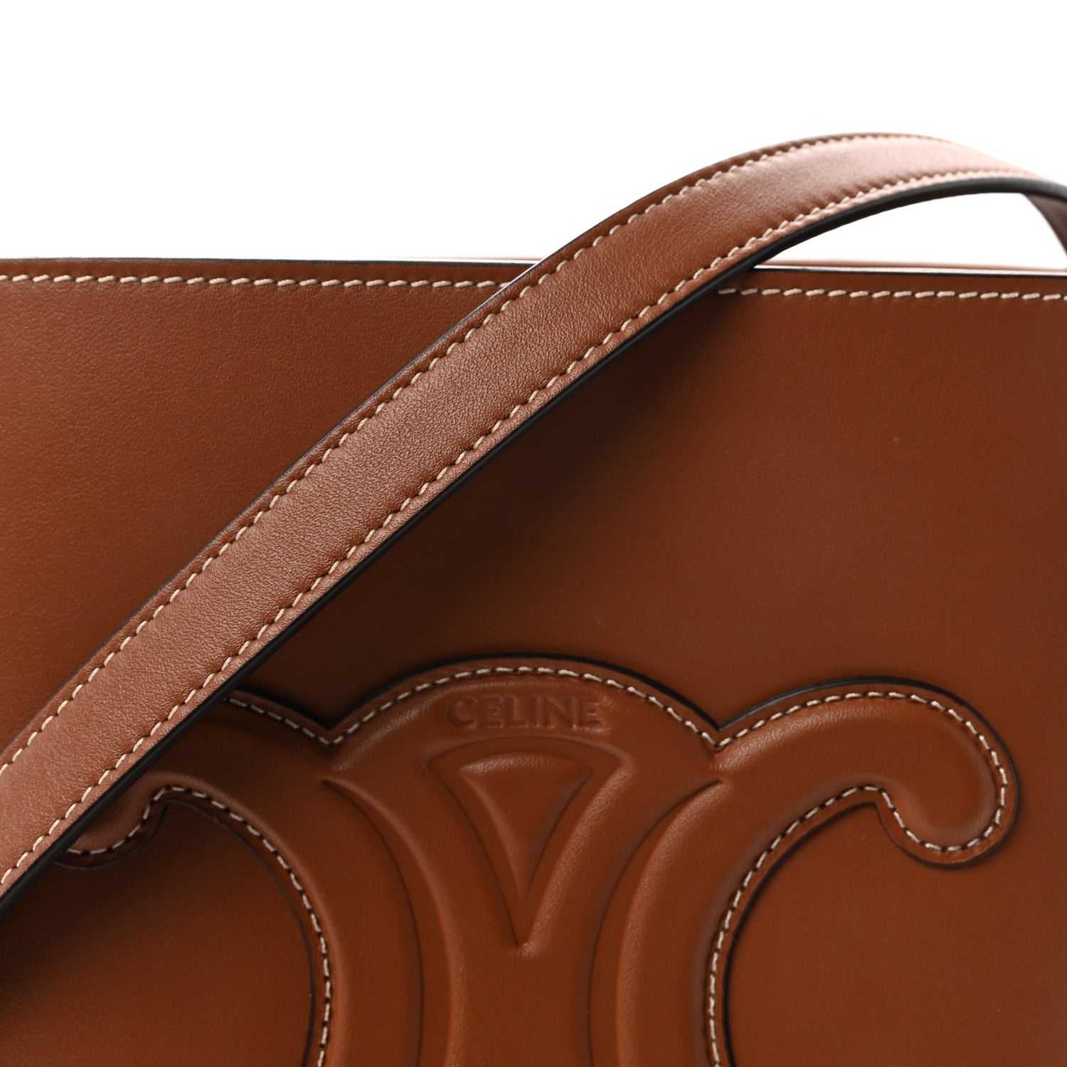 Smooth Calfskin Small Cuir Triomphe Bucket Bag Tan