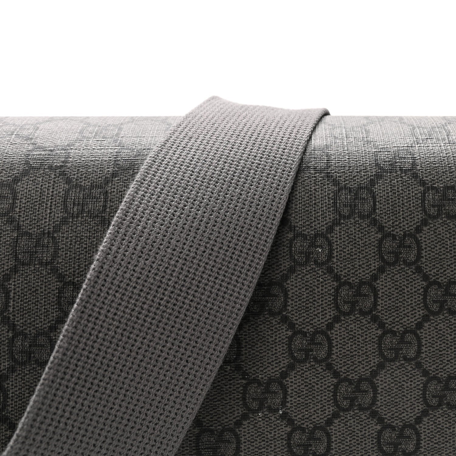 Tender GG Supreme Monogram Textured Dollar Calfskin Ophidia Messenger Bag Grey Black Graphite Grey