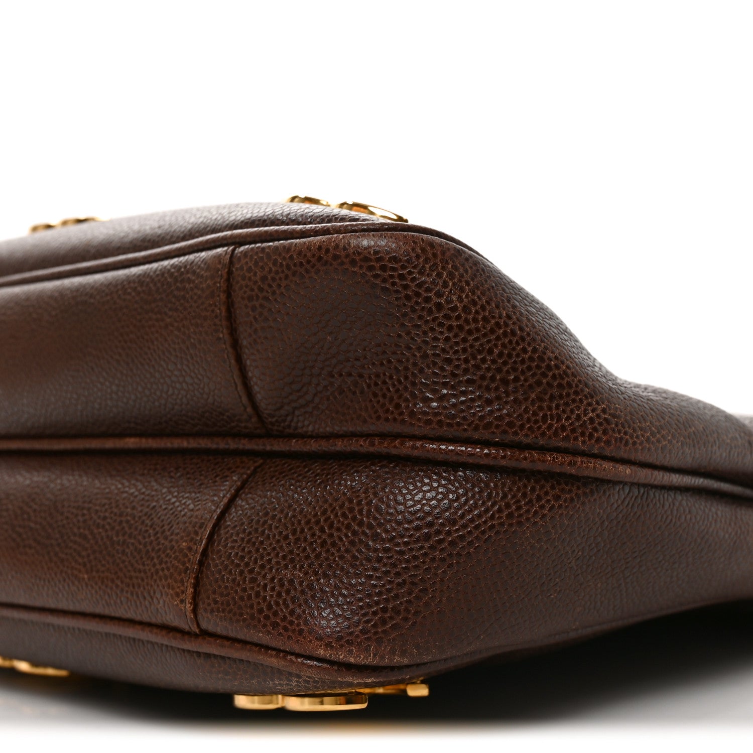 Caviar Triple CC Shoulder Bag  Dark Brown