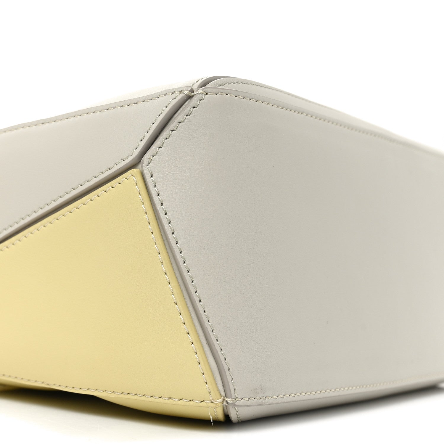 X ALBERS Nappa Calfskin Small Puzzle Bag Pale Grey Light Citrine