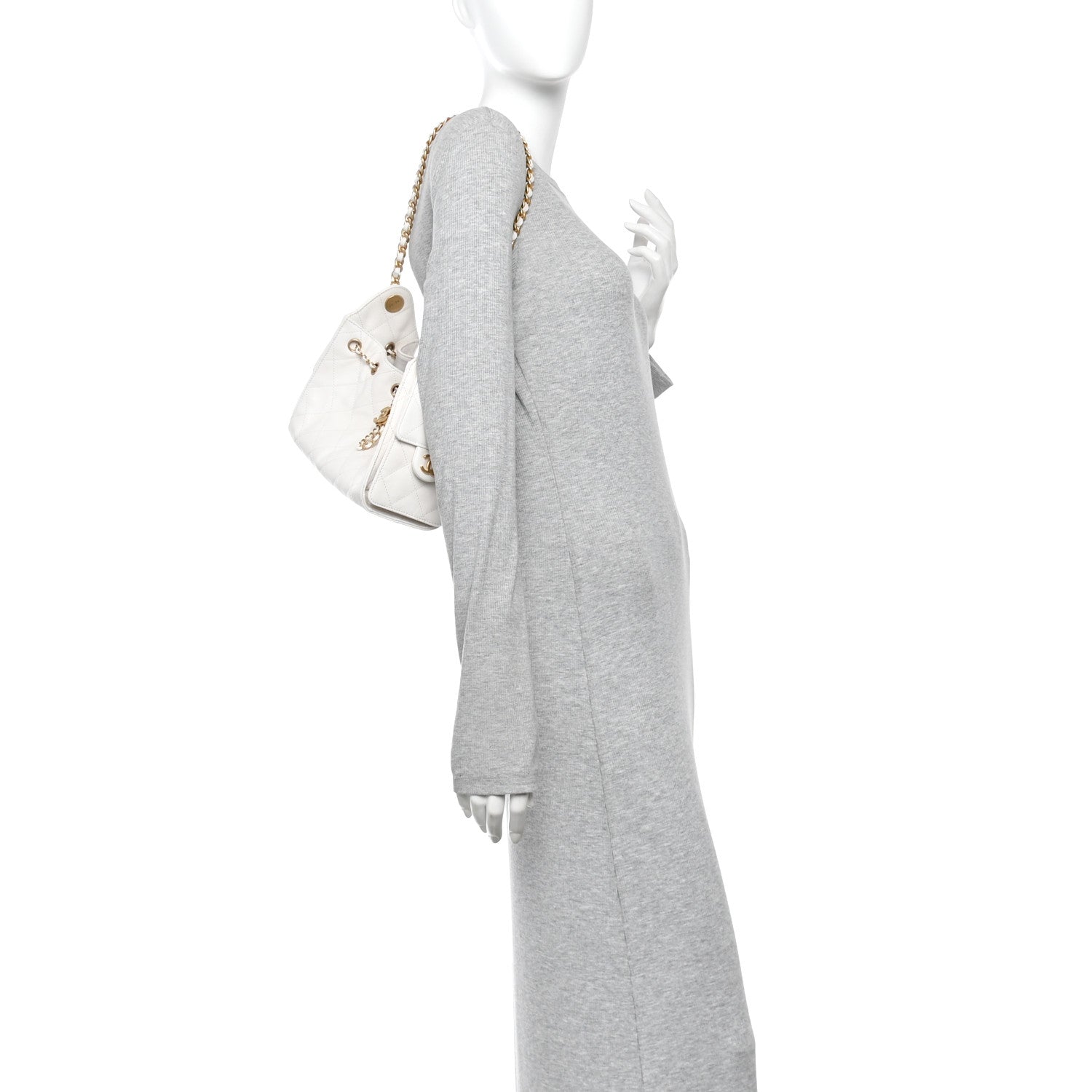 Caviar Quilted Mini Chanel 25 Handbag White