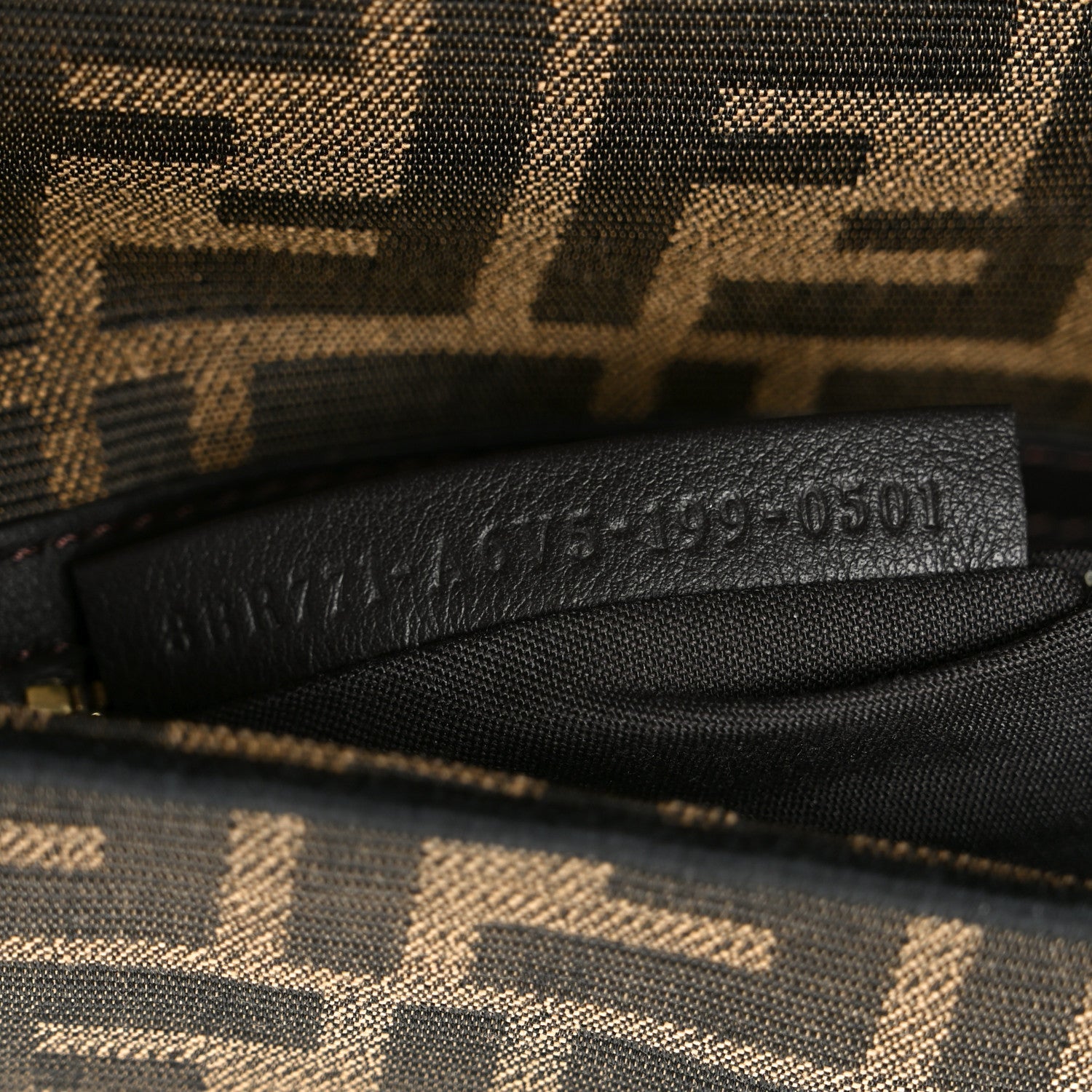 Fabric Jacquard FF 1974 Large Baguette Tobacco Moro Black