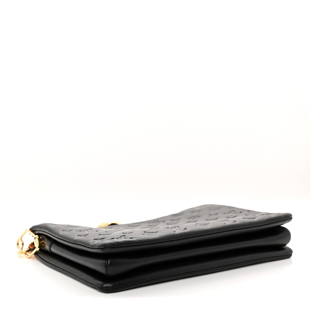 Lambskin Embossed Monogram Coussin MM Black