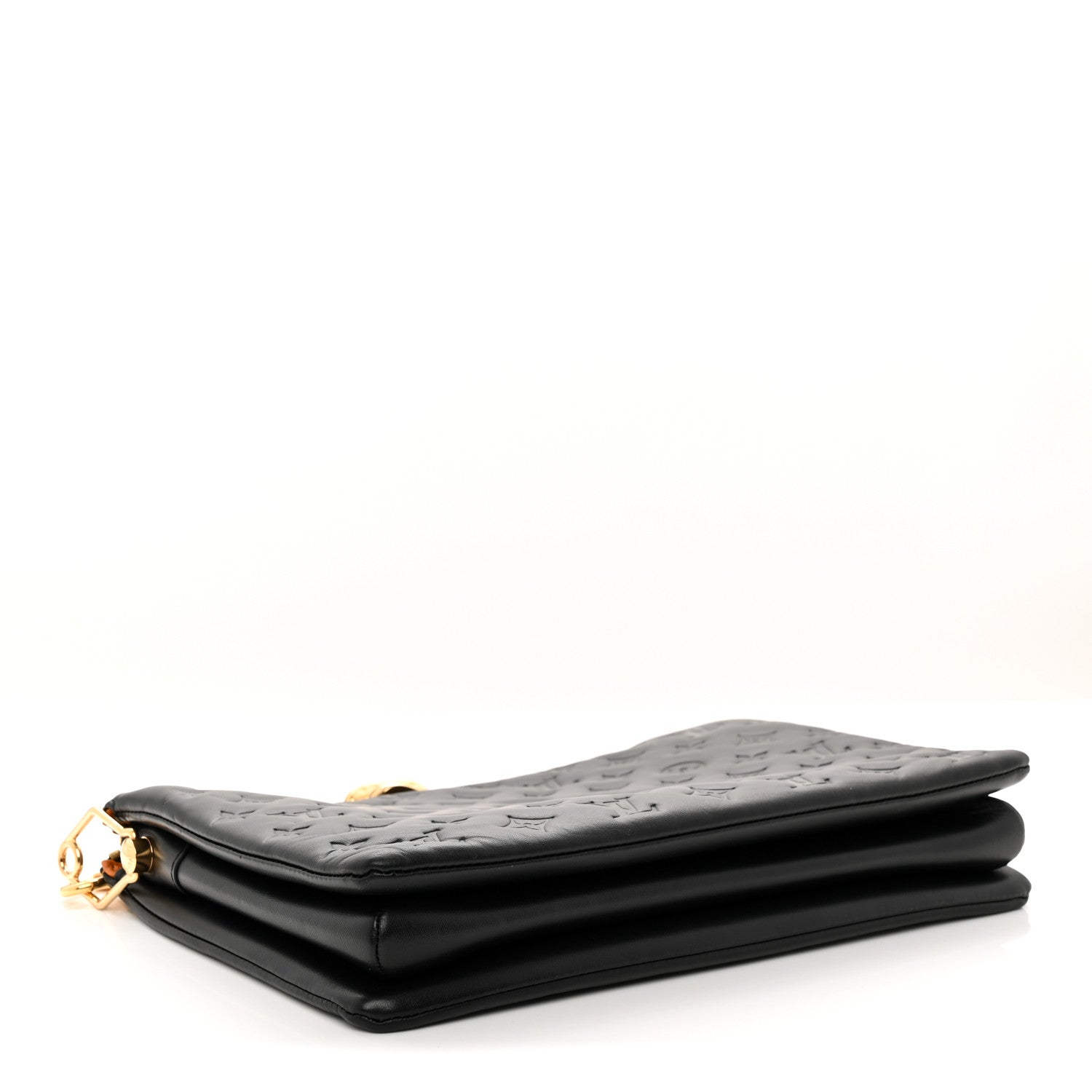 Lambskin Embossed Monogram Coussin MM Black