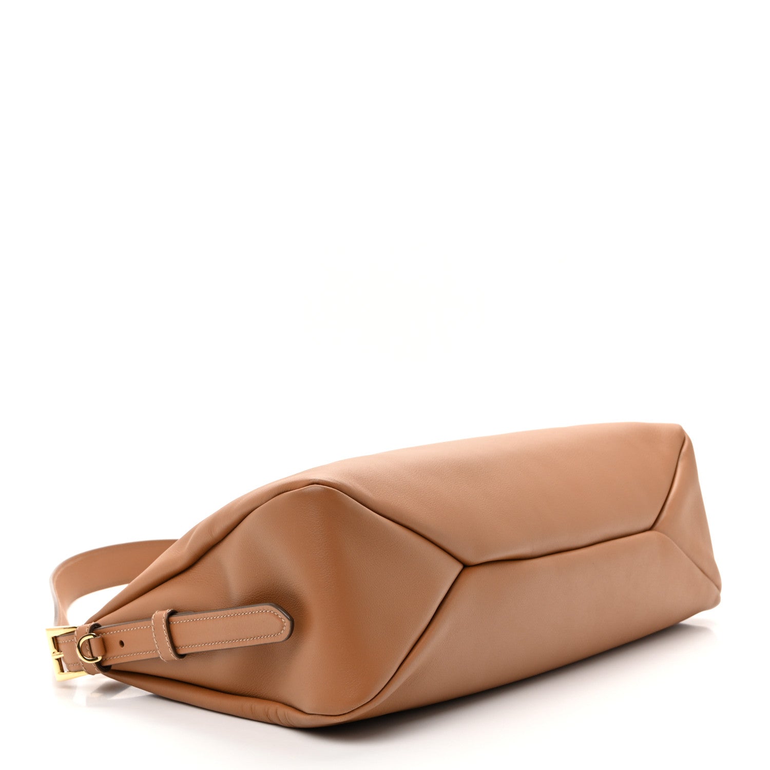 Soft Calfskin Large Aimee Shoulder Bag Caramel