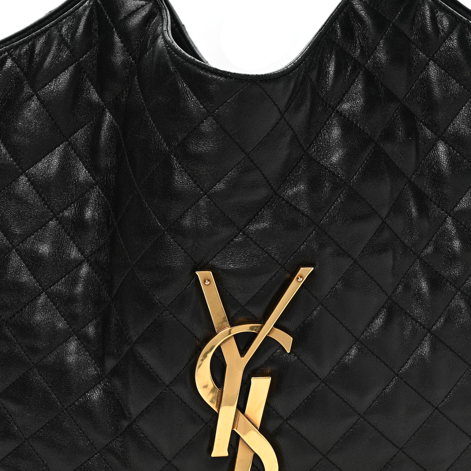 Lambskin Quilted Maxi Icare Shopping Tote Black