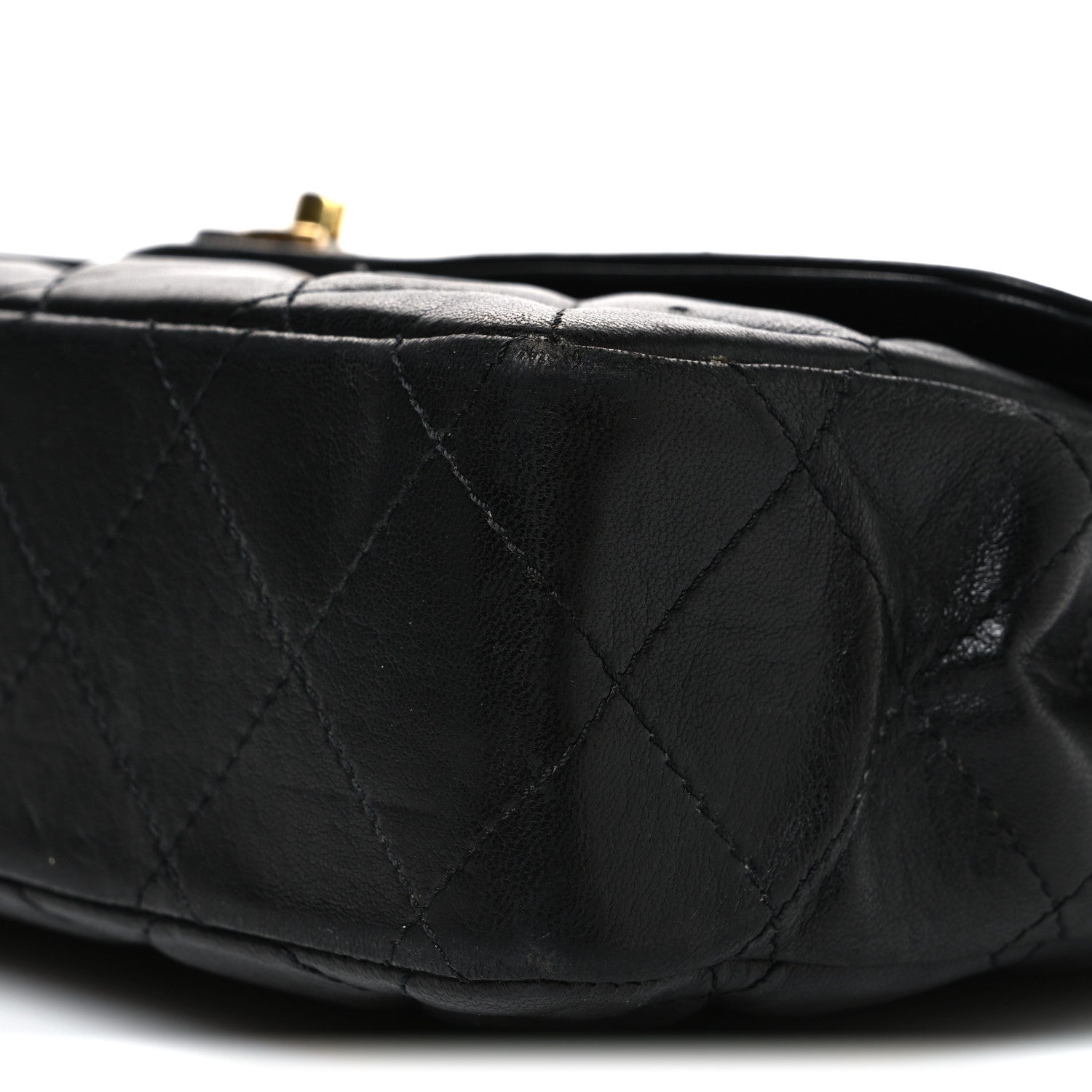Lambskin Medium Double Flap Black