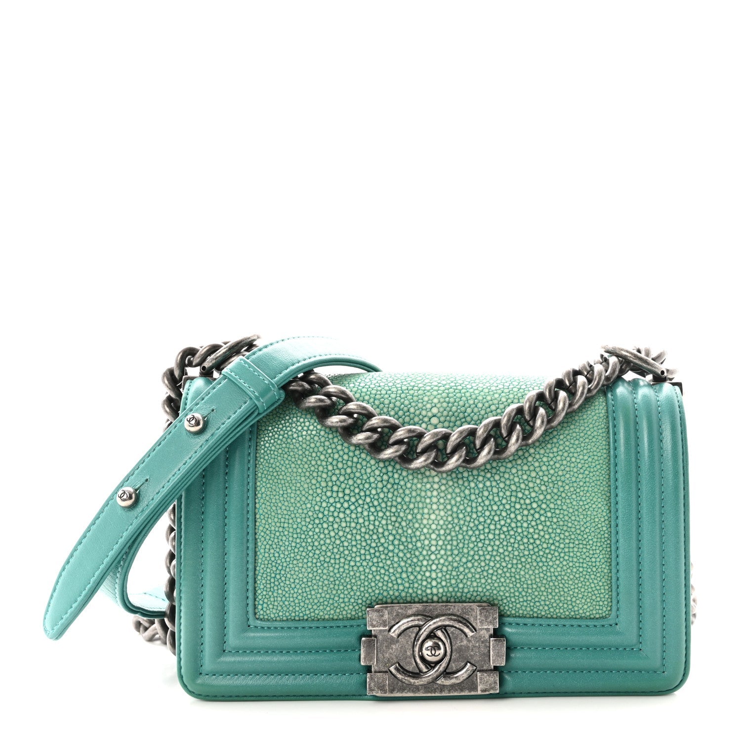 Galuchat Stingray Small Boy Flap Turquoise