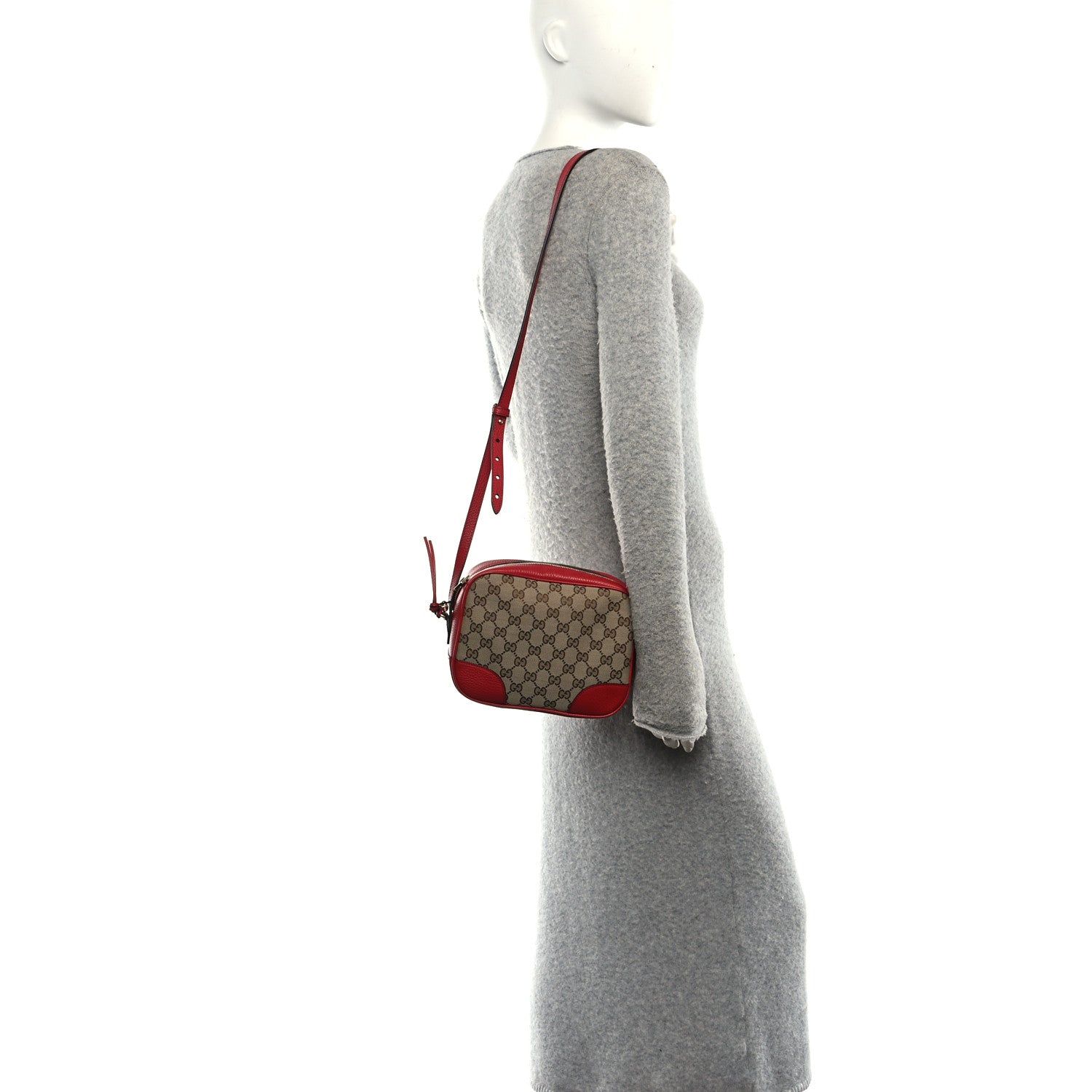 Monogram Dollar Calfskin Mini Bree Messenger Bag Red