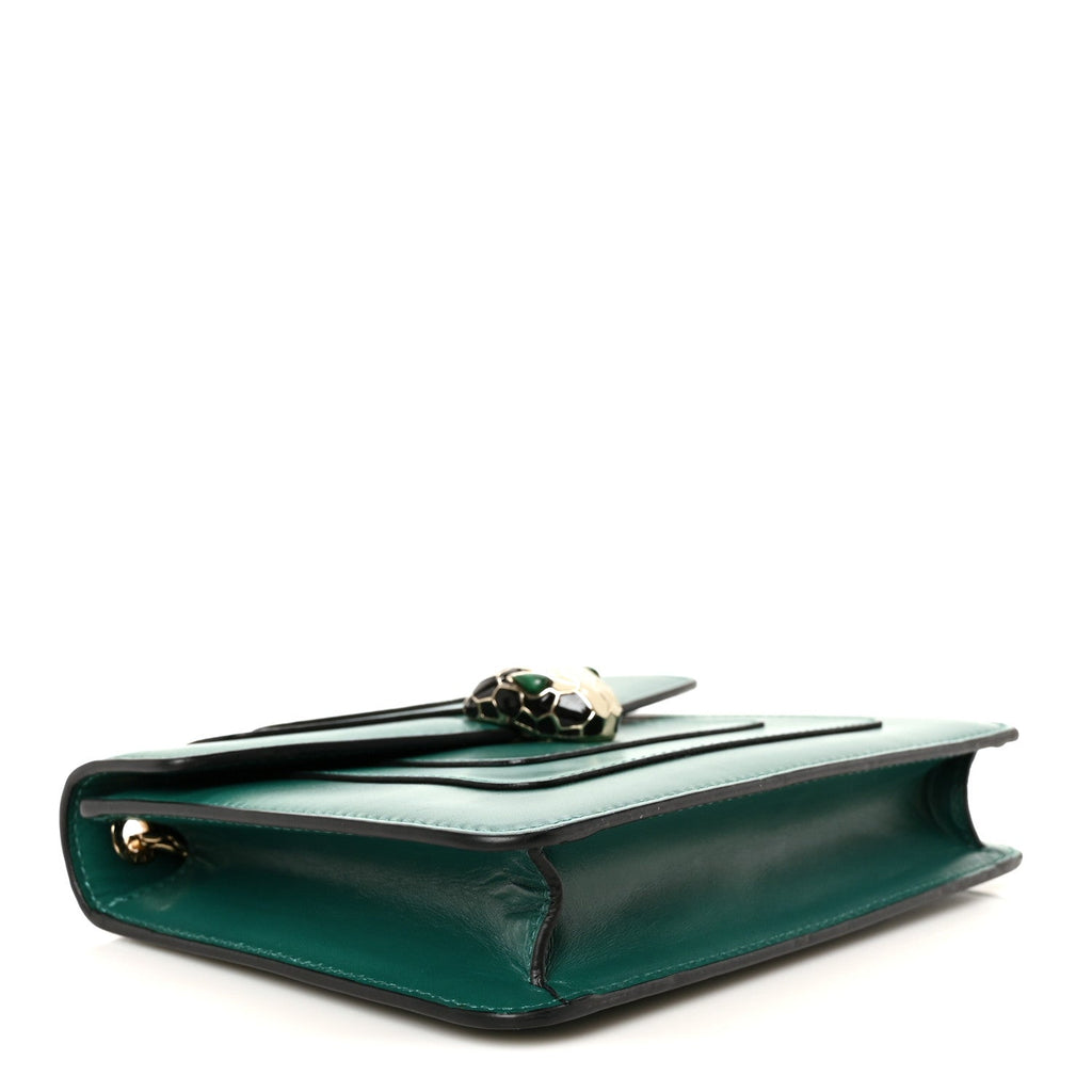 Calfskin Small Serpenti Forever Snake Strap Crossbody Bag Emerald Green