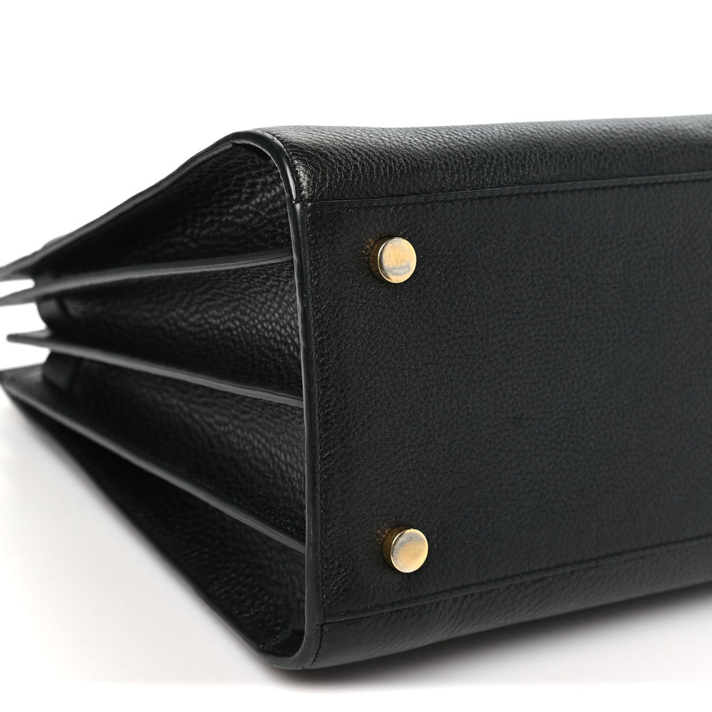 Grained Calfskin Small Sac De Jour Black