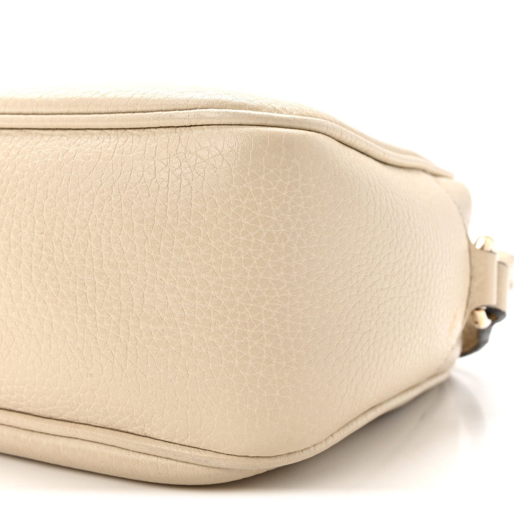 Pebbled Calfskin Small Soho Disco Bag Off White