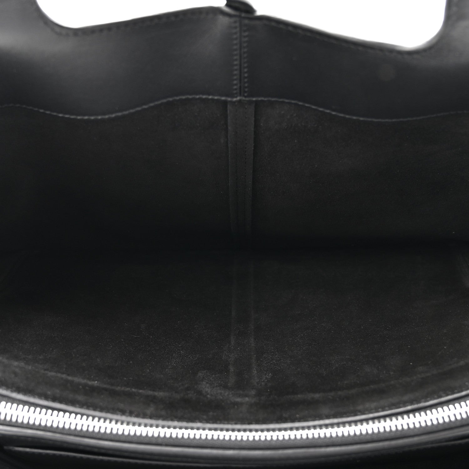 Supple Natural Calfskin Medium Tri-Fold Bag Black