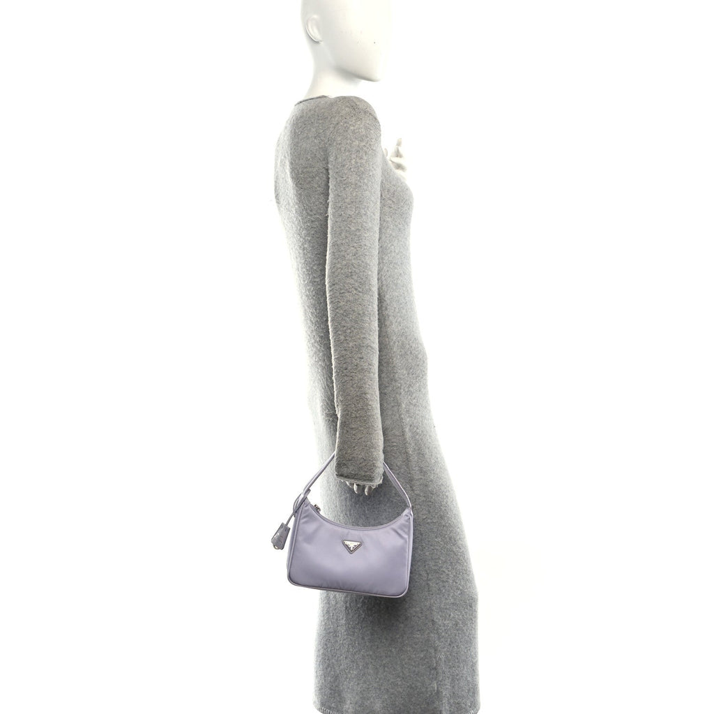 Re-Nylon Saffiano Mini Re-Edition 2000 Bag Glicine