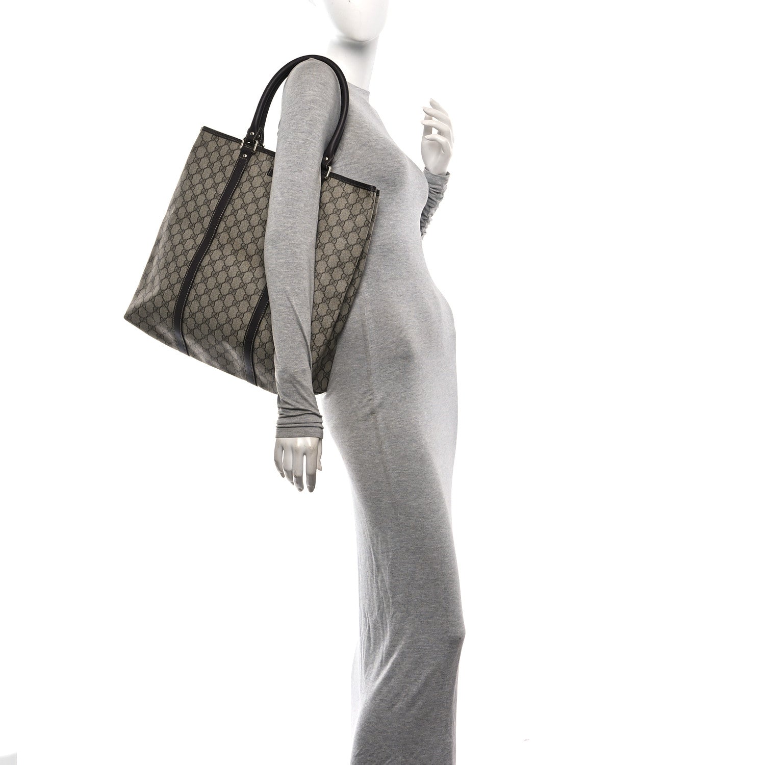 GG Plus Monogram Joy Vertical Tote Dark Brown