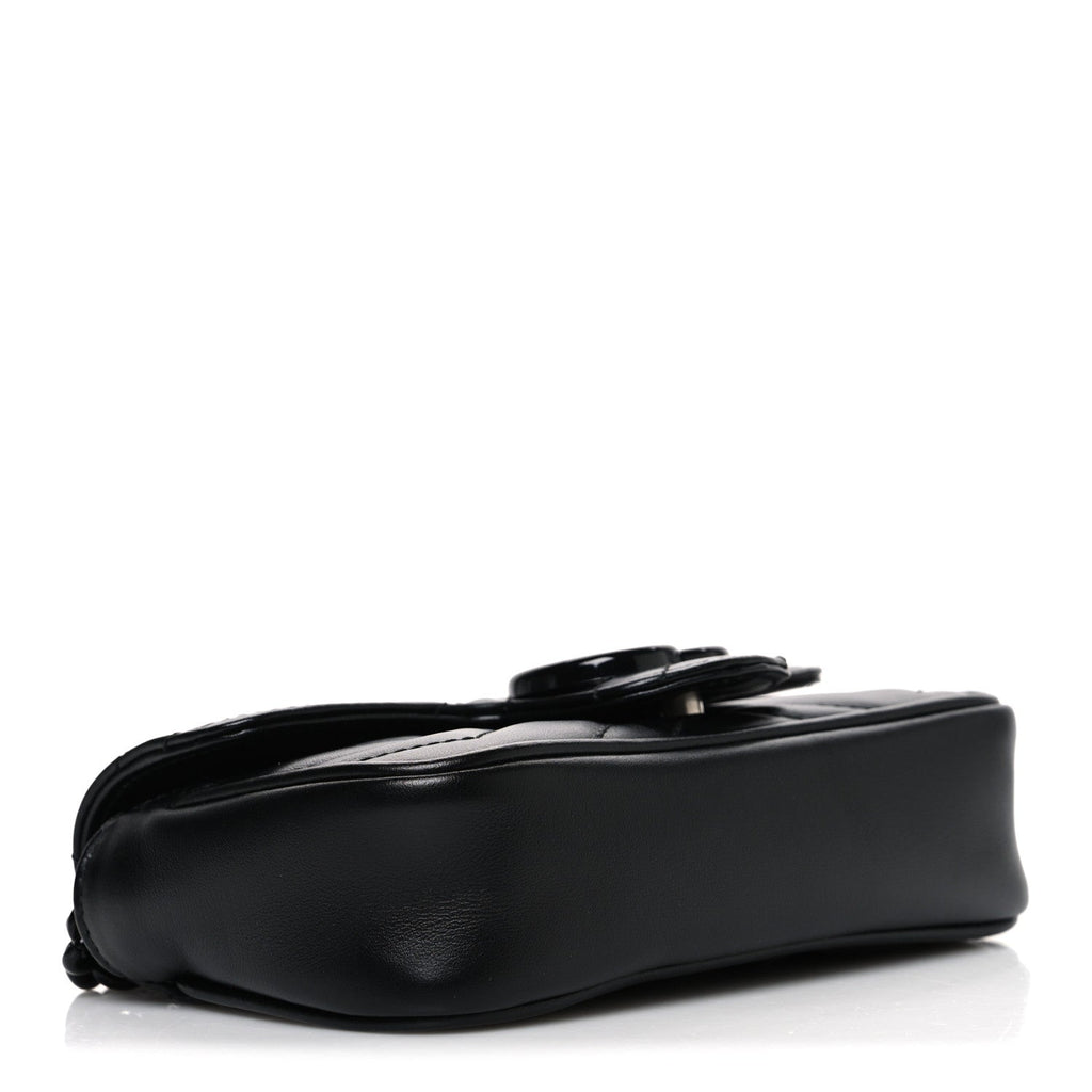 Calfskin Matelasse Monochrome GG Marmont Chain Belt Bag Black