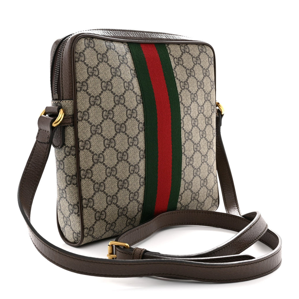 GG Supreme Monogram Web Small Ophidia Messenger Bag Brown