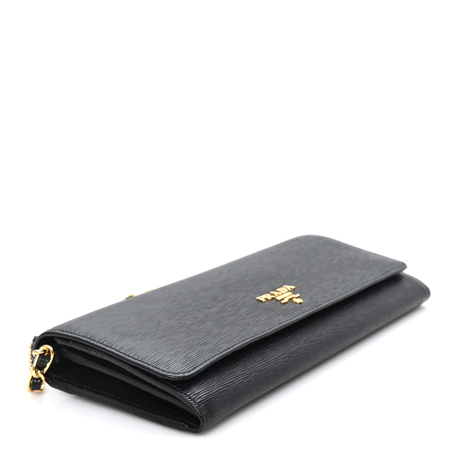 Vitello Move Metal Oro Chain Wallet Black