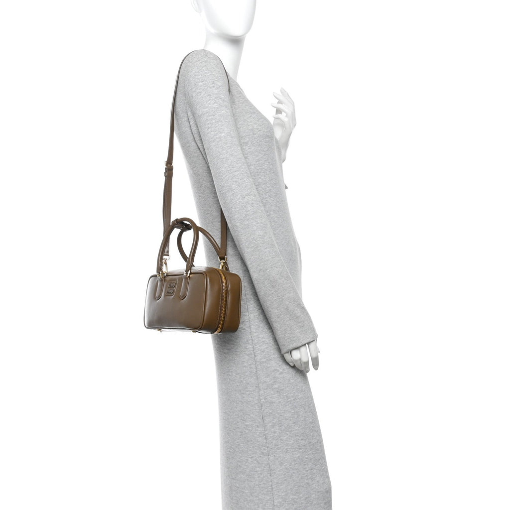 Calfskin Large Arcadie Top Handle Bag Tundra