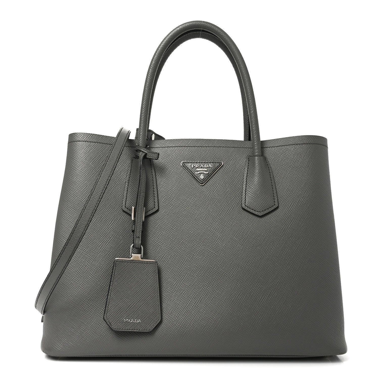 Saffiano Cuir Small Double Bag Marmo
