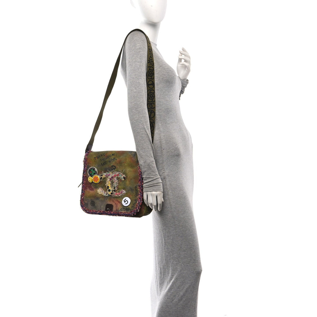 Washed Toile Graffiti On The Pavements Messenger Khaki Multicolor