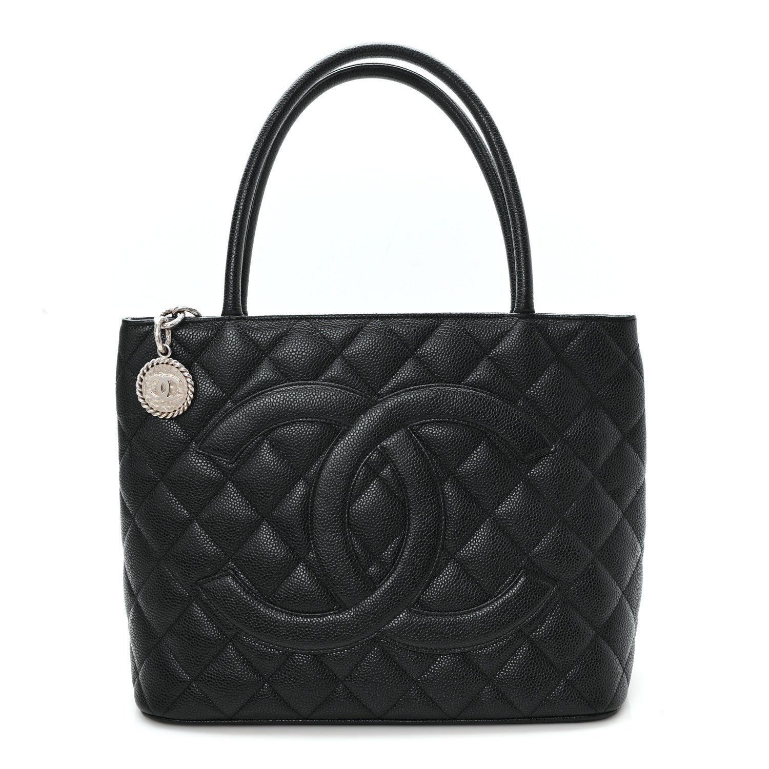 Caviar Quilted Medallion Tote Black