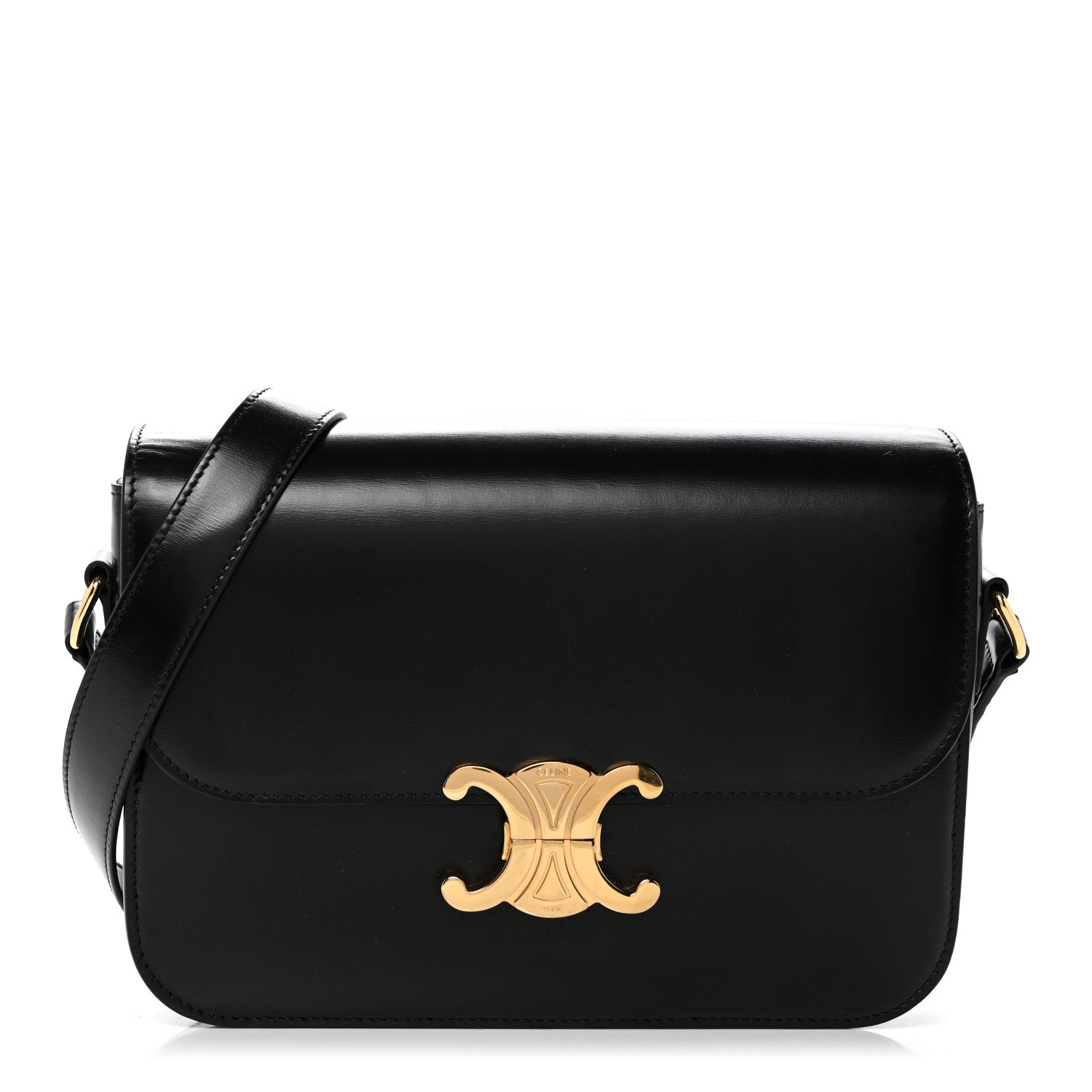 Shiny Calfskin Medium Triomphe Black